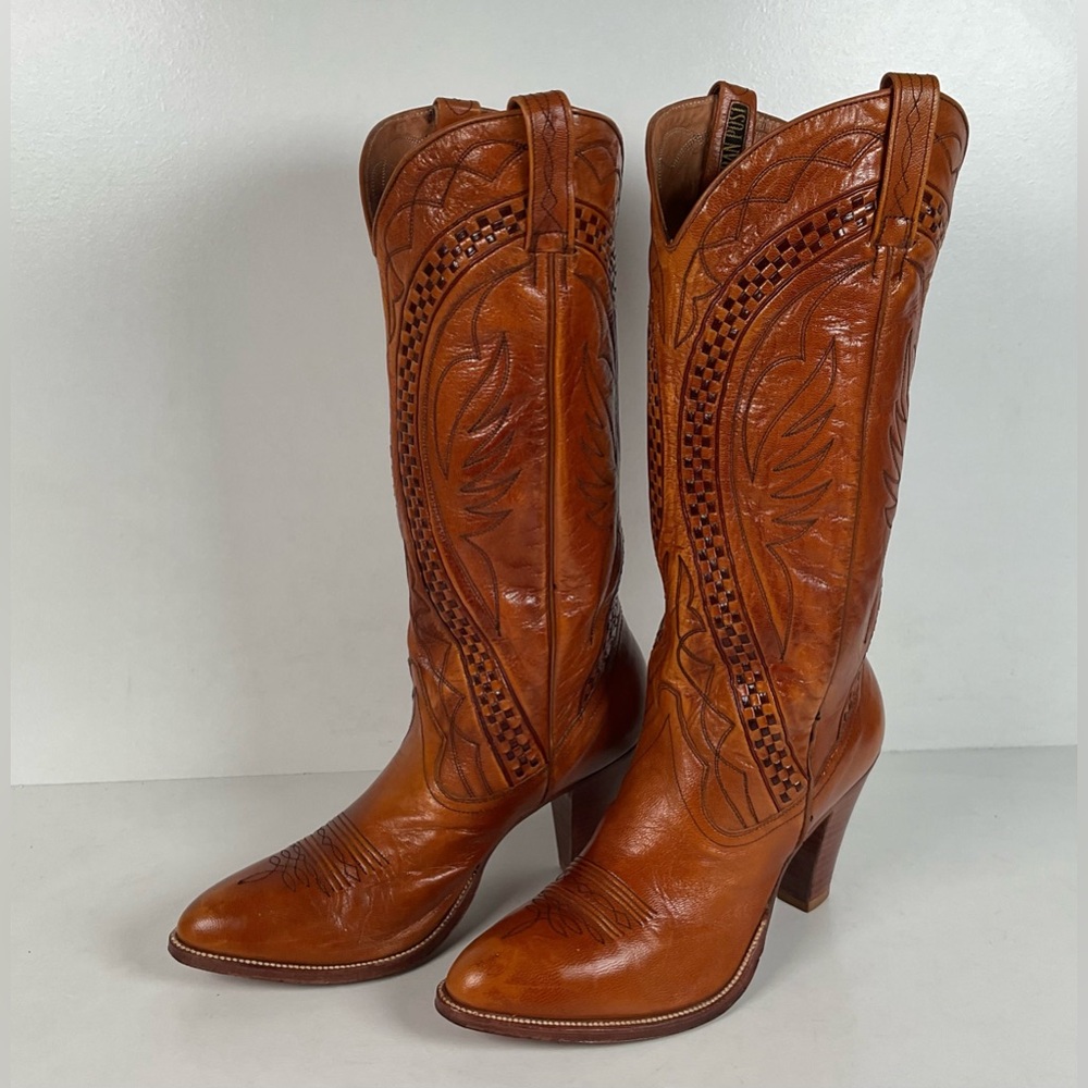 Vintage Dan Post Cowgirl Boots | Spanish Collection | Stacked Heel | Women’s 7.5